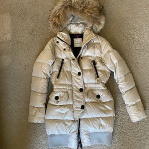 Moncler Cream Fur Trim Jacket